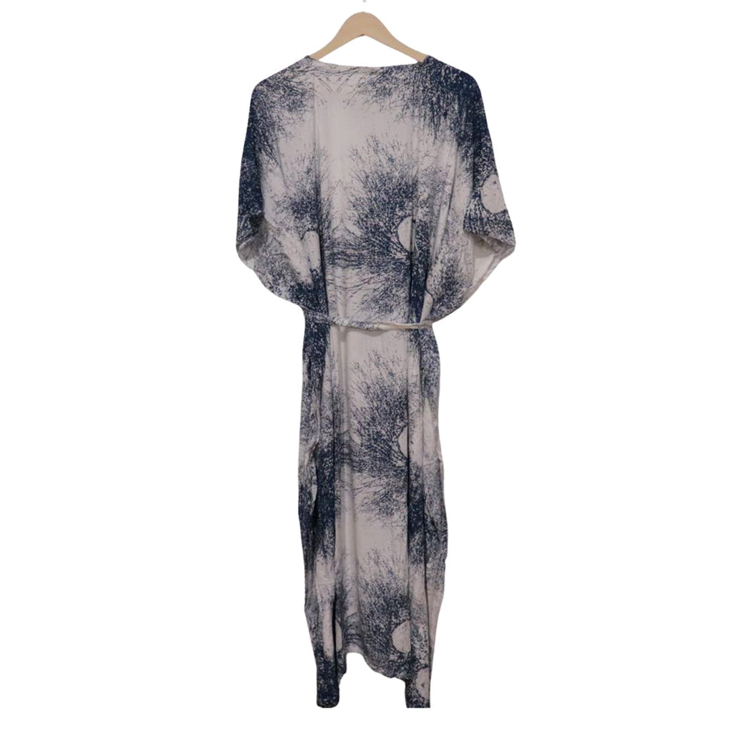 Hand Dyed Kaftan Dress Rayon Vegan Eco - friendly Material, Maxi, Long, Vine Navy Dress La Vie Bien Hand Dyed Kaftan Dress Rayon Vegan Eco - friendly Material, Maxi, Long, Vine Navy