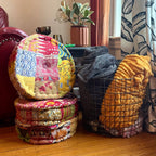 Hand Embroidered Floor Pouf Home Decor La Vie Bien Hand Embroidered Floor Pouf