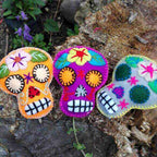 Hand - Embroidered Sugar Skull Ornament - Mexico Decor La Vie Bien Hand - Embroidered Sugar Skull Ornament - Mexico