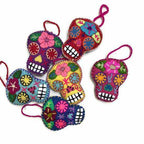 Hand - Embroidered Sugar Skull Ornament - Mexico Decor La Vie Bien Hand - Embroidered Sugar Skull Ornament - Mexico