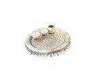 Hand Engraved German Silver Pooja Thali Mandir items La Vie Bien Hand Engraved German Silver Pooja Thali
