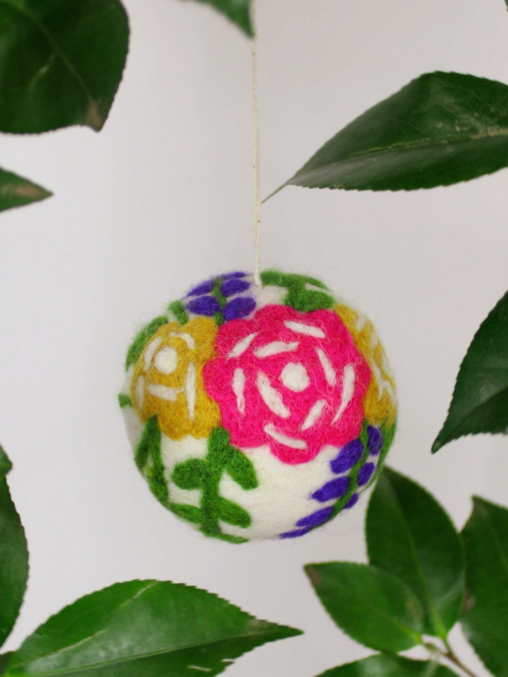 Hand Felted Wool Ball Ornament - Bouquet by Ash & Rose