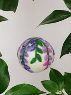 Hand Felted Wool Ball Ornament - Wisteria Bough ornament La Vie Bien Hand Felted Wool Ball Ornament - Wisteria Bough