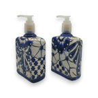 Hand-Painted Blue Talavera Soap Dispenser | Floral Ceramic Decor