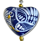 Hand Painted Bohemian Heart Clay Assorted Keychain - Mexico Keychains La Vie Bien Hand Painted Bohemian Heart Clay Assorted Keychain - Mexico