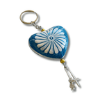 Hand Painted Bohemian Heart Clay Assorted Keychain - Mexico Keychains La Vie Bien Hand Painted Bohemian Heart Clay Assorted Keychain - Mexico