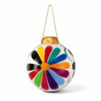 Hand - Painted Ceramic Colorful Sphere Boho Flower Ornament - Mexico ornament La Vie Bien Hand - Painted Ceramic Colorful Sphere Boho Flower Ornament - Mexico
