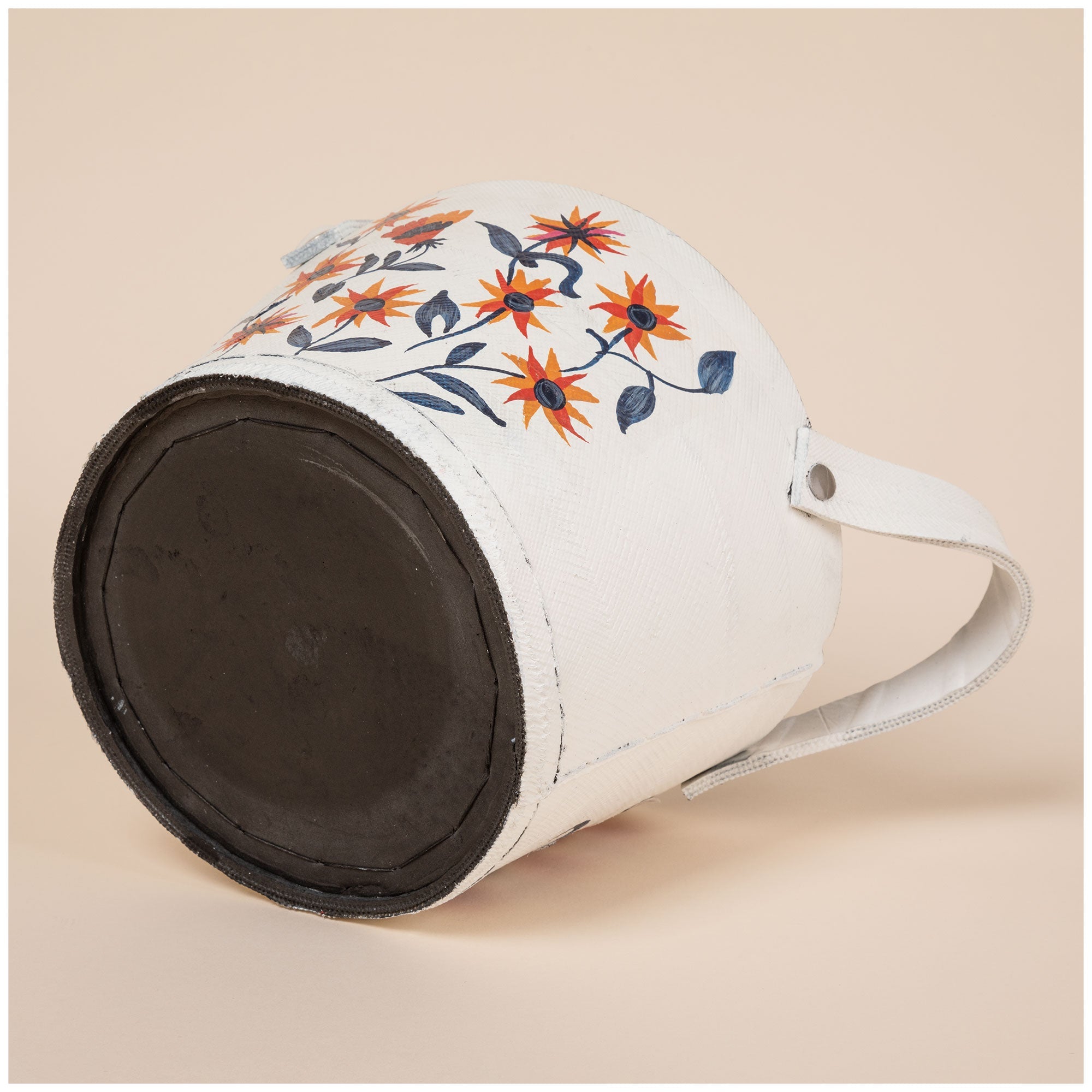 Hand Painted Folklore Recycled Rubber Planter Patio & Garden Accessories La Vie Bien Hand Painted Folklore Recycled Rubber Planter