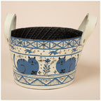 Hand Painted Folklore Recycled Rubber Planter Patio & Garden Accessories La Vie Bien Hand Painted Folklore Recycled Rubber Planter