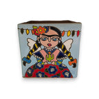 Hand - Painted Frida Kahlo Talavera Pot | Mexican Folk Art Planter Talavera Flower Pot La Vie Bien Hand - Painted Frida Kahlo Talavera Pot | Mexican Folk Art Planter