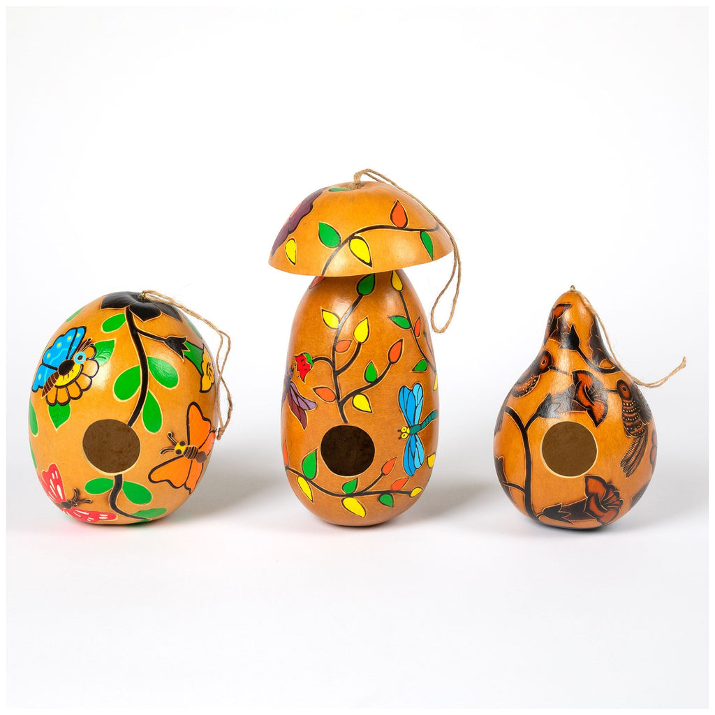 Hand Painted Gourd Birdhouse Backyard Habitat La Vie Bien Hand Painted Gourd Birdhouse