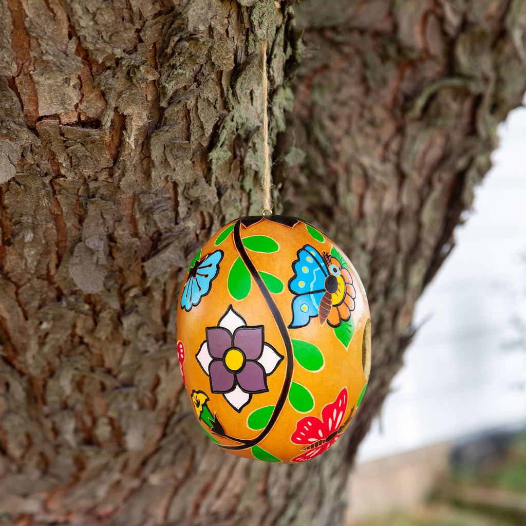Hand Painted Gourd Birdhouse Backyard Habitat La Vie Bien Hand Painted Gourd Birdhouse