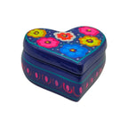 Hand-Painted Guerrero Heart-Shaped Jewelry Box | Mexican Ceramic Earring Holder Guerrero Jewelry Box La Vie Bien Hand-Painted Guerrero Heart-Shaped Jewelry Box | Mexican Ceramic Earring Holder