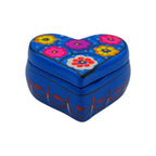 Hand-Painted Guerrero Heart-Shaped Jewelry Box | Mexican Ceramic Earring Holder Guerrero Jewelry Box La Vie Bien Hand-Painted Guerrero Heart-Shaped Jewelry Box | Mexican Ceramic Earring Holder