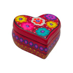 Hand-Painted Guerrero Heart-Shaped Jewelry Box | Mexican Ceramic Earring Holder Guerrero Jewelry Box La Vie Bien Hand-Painted Guerrero Heart-Shaped Jewelry Box | Mexican Ceramic Earring Holder