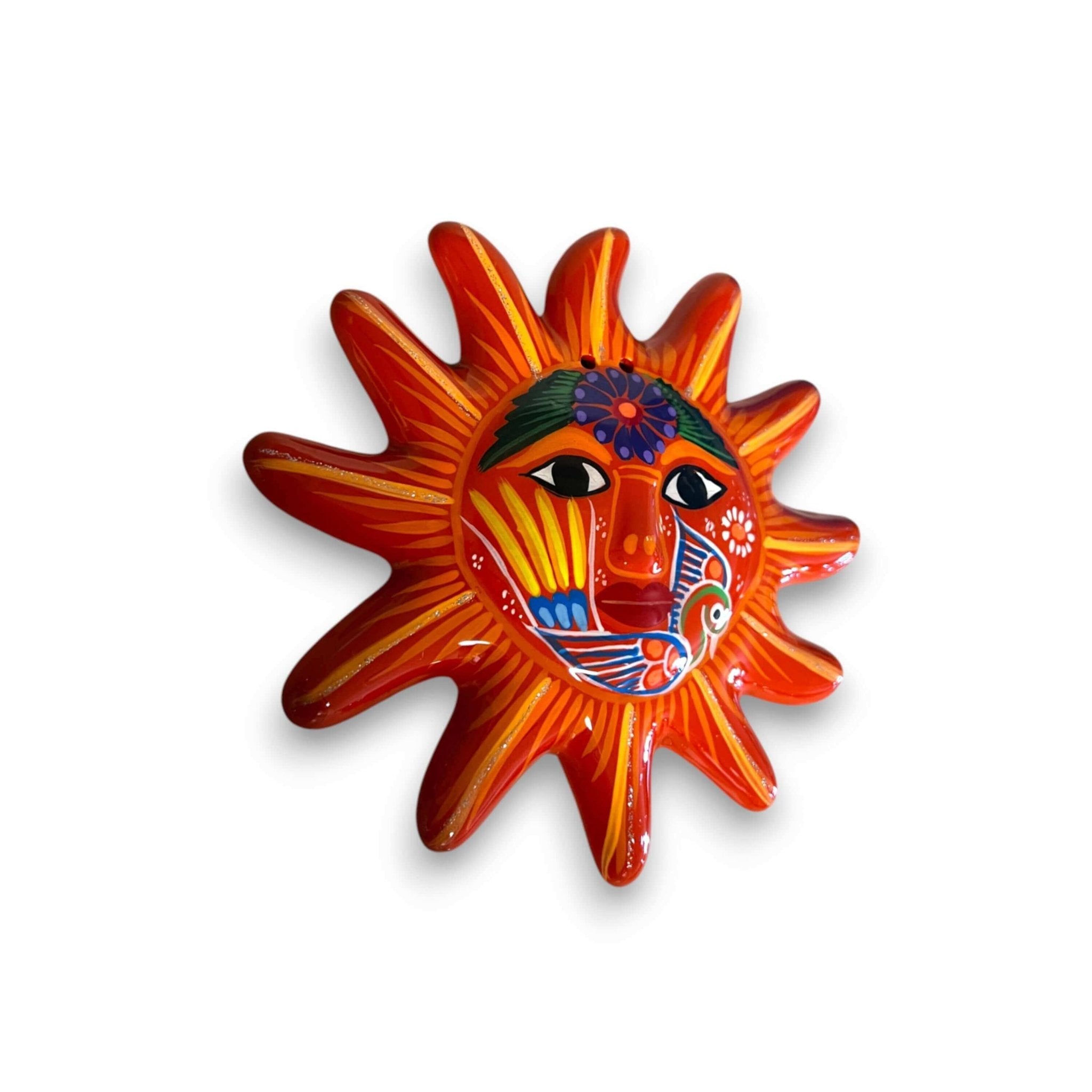 Hand - Painted Guerrero Sun Wall Art | Mexican Folk Decor Guerrero Wall Art La Vie Bien Hand - Painted Guerrero Sun Wall Art | Mexican Folk Decor