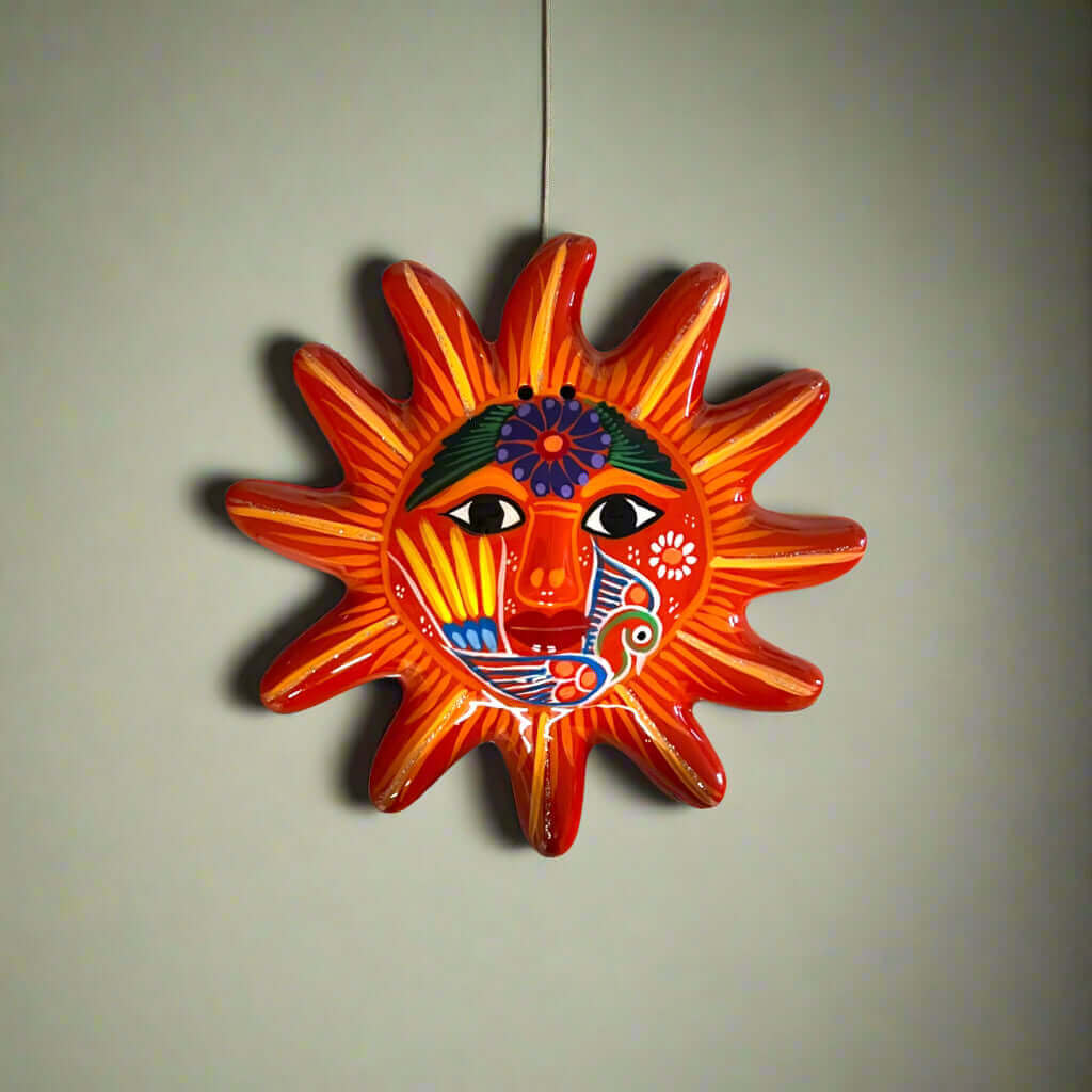 Hand - Painted Guerrero Sun Wall Art | Mexican Folk Decor Guerrero Wall Art La Vie Bien Hand - Painted Guerrero Sun Wall Art | Mexican Folk Decor