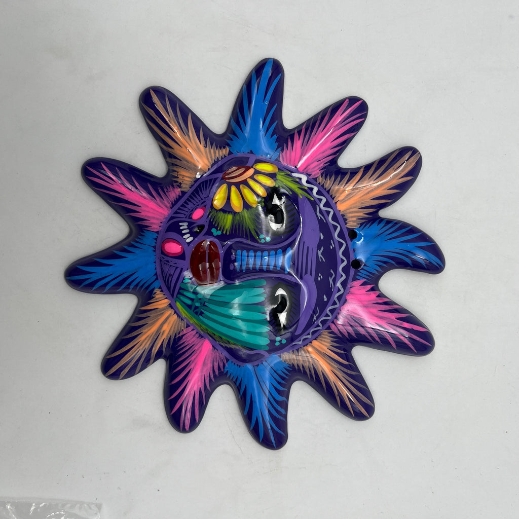 Hand-Painted Guerrero Sun Wall Art | Mexican Folk Decor