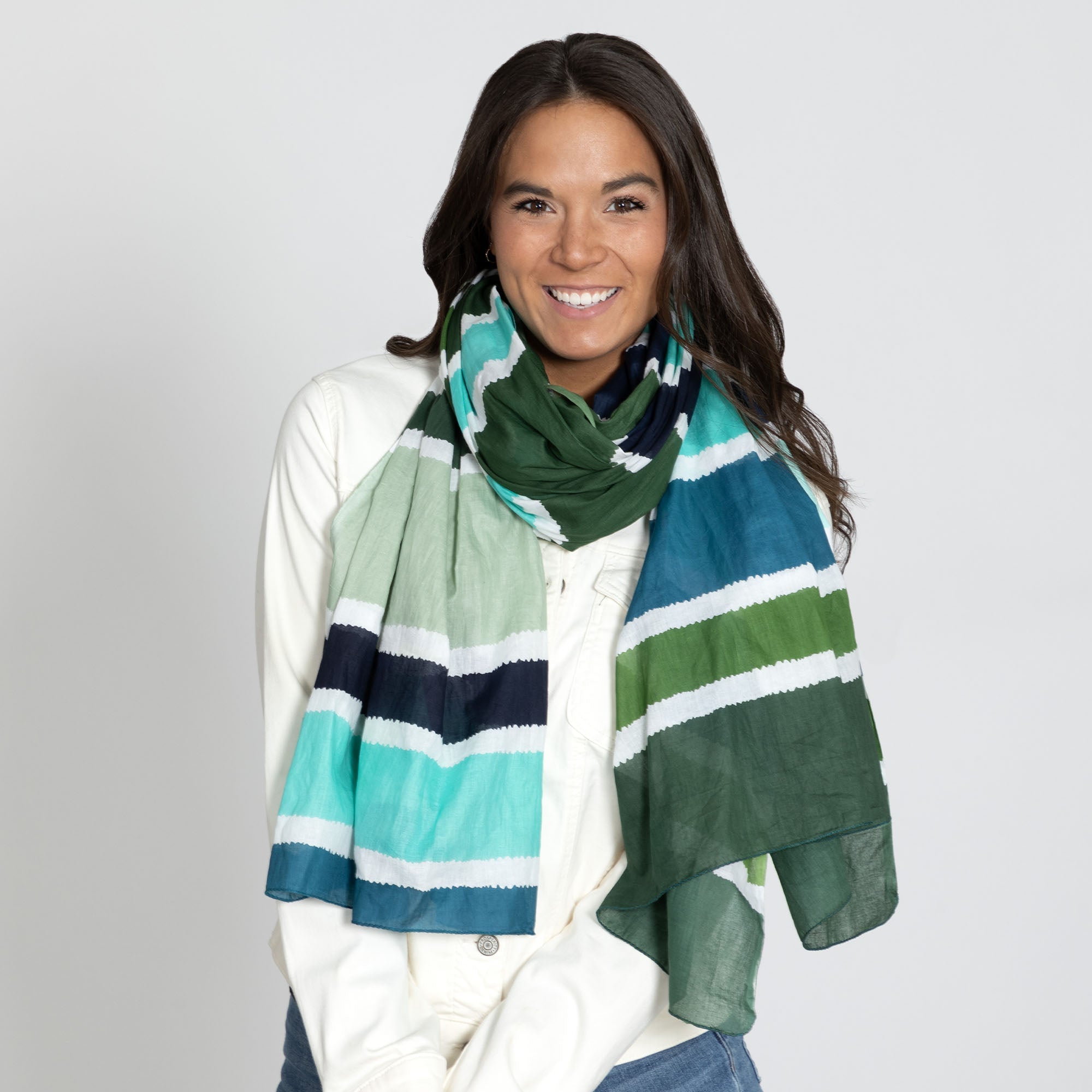 Hand-Painted Horizon Scarf Scarves & Bandanas La Vie Bien Hand-Painted Horizon Scarf