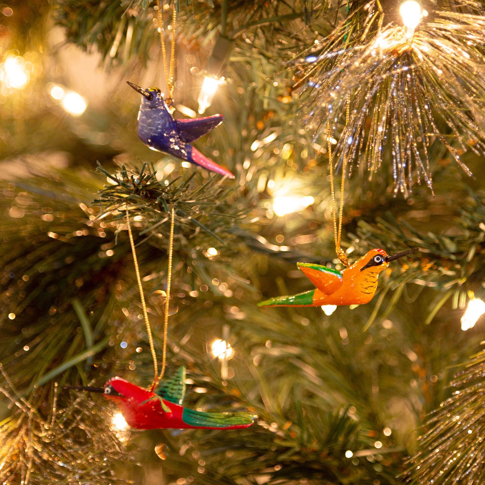 Hand-Painted Hummingbird Ornament Animal-themed Ornament La Vie Bien Hand-Painted Hummingbird Ornament