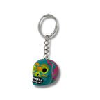 Hand - Painted Mini Sugar Skull Floral Keychain - Mexico Keychains La Vie Bien Hand - Painted Mini Sugar Skull Floral Keychain - Mexico