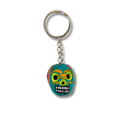 Hand - Painted Mini Sugar Skull Floral Keychain - Mexico Keychains La Vie Bien Hand - Painted Mini Sugar Skull Floral Keychain - Mexico