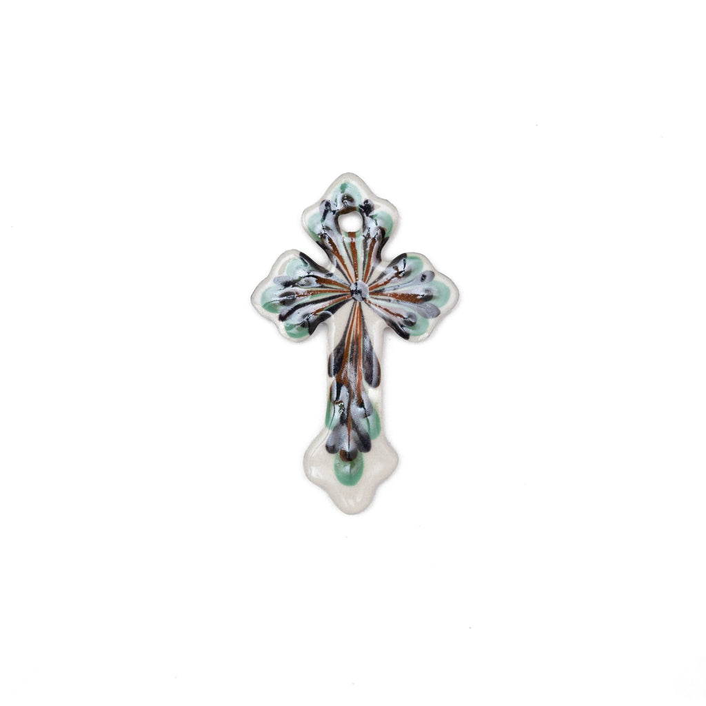Hand - Painted Stoneware Cross Home La Vie Bien Hand - Painted Stoneware Cross