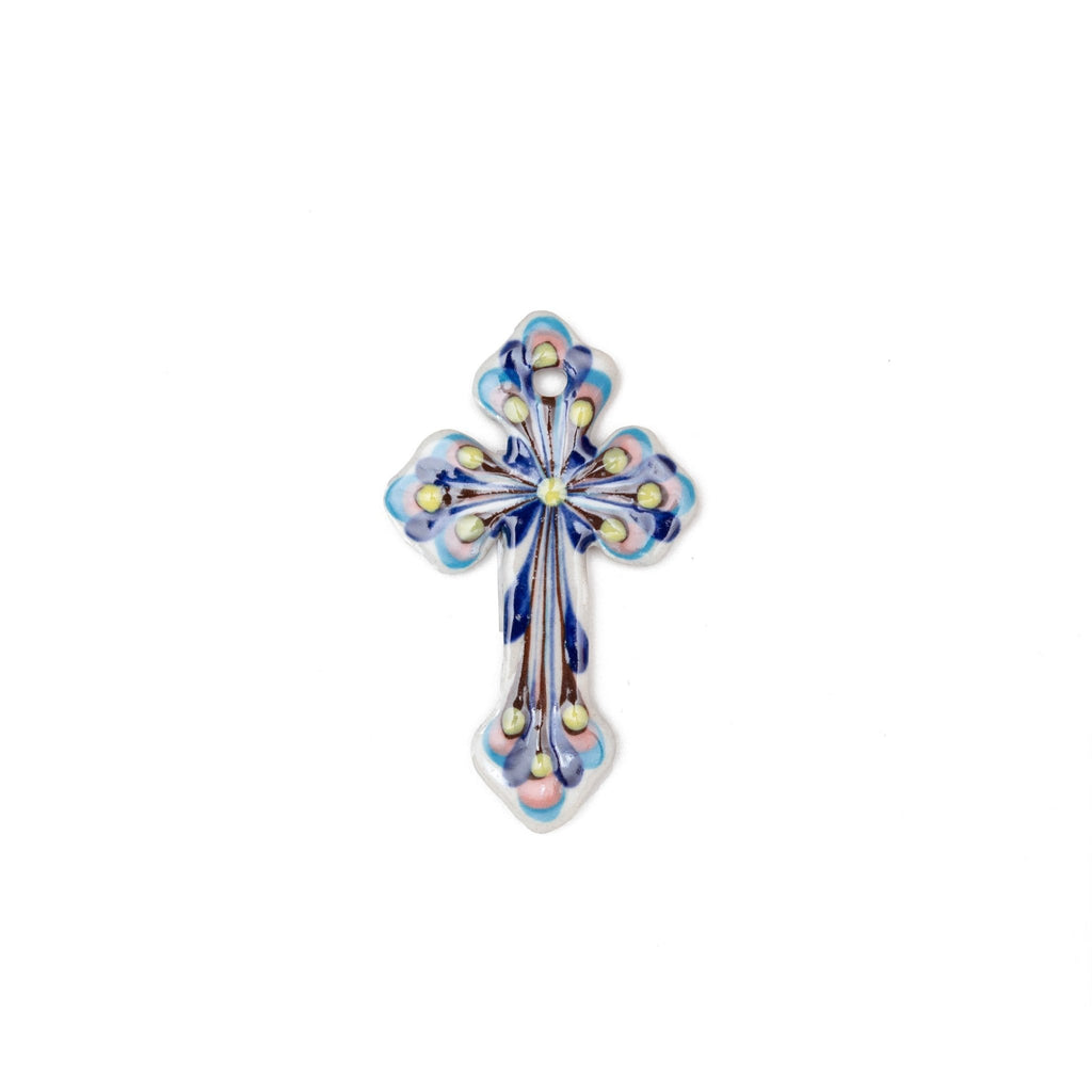 Hand - Painted Stoneware Cross Home La Vie Bien Hand - Painted Stoneware Cross