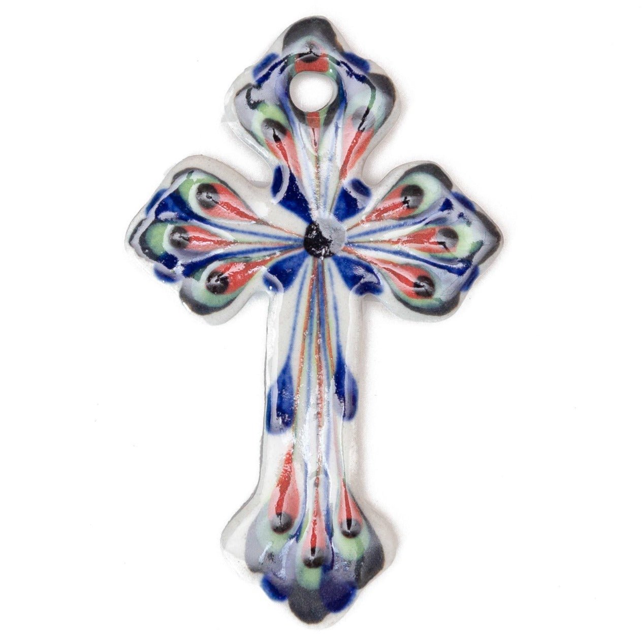Hand - Painted Stoneware Cross Home La Vie Bien Hand - Painted Stoneware Cross