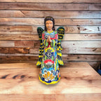 Talavera Angel Statue | Hand-Painted Mexican Ceramic Figurine