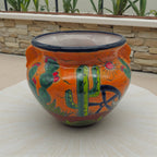 Hand-Painted Talavera Cactus Flower Pot | Desert Michoacana Planter Talavera Planter La Vie Bien Hand-Painted Talavera Cactus Flower Pot | Desert Michoacana Planter