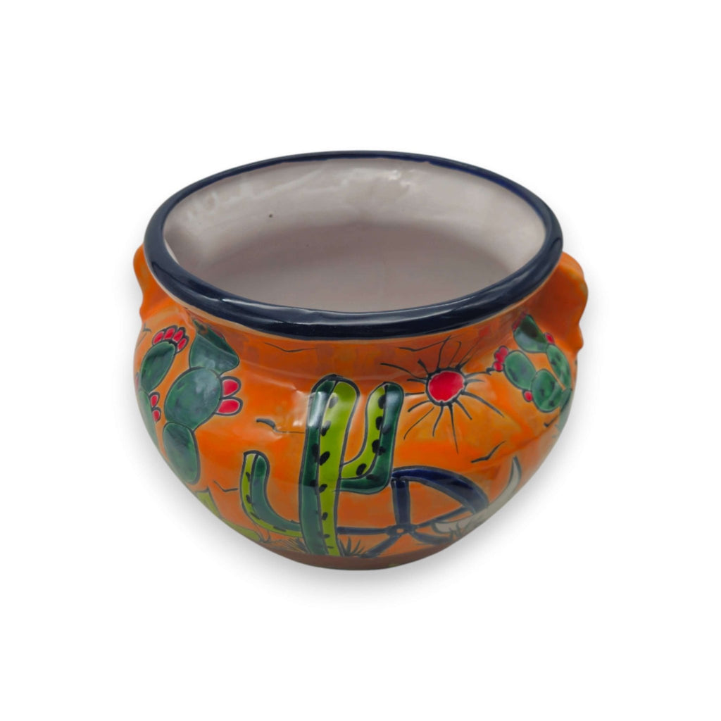 Hand-Painted Talavera Cactus Flower Pot | Desert Michoacana Planter Talavera Planter La Vie Bien Hand-Painted Talavera Cactus Flower Pot | Desert Michoacana Planter