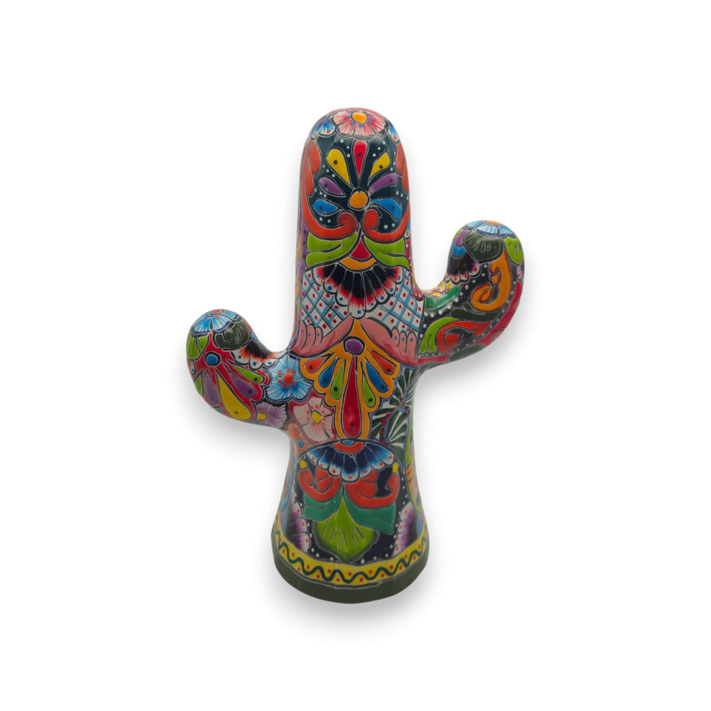 Hand-Painted Talavera Cactus | Vibrant Mexican Ceramic Art Talavera Statue La Vie Bien Hand-Painted Talavera Cactus | Vibrant Mexican Ceramic Art