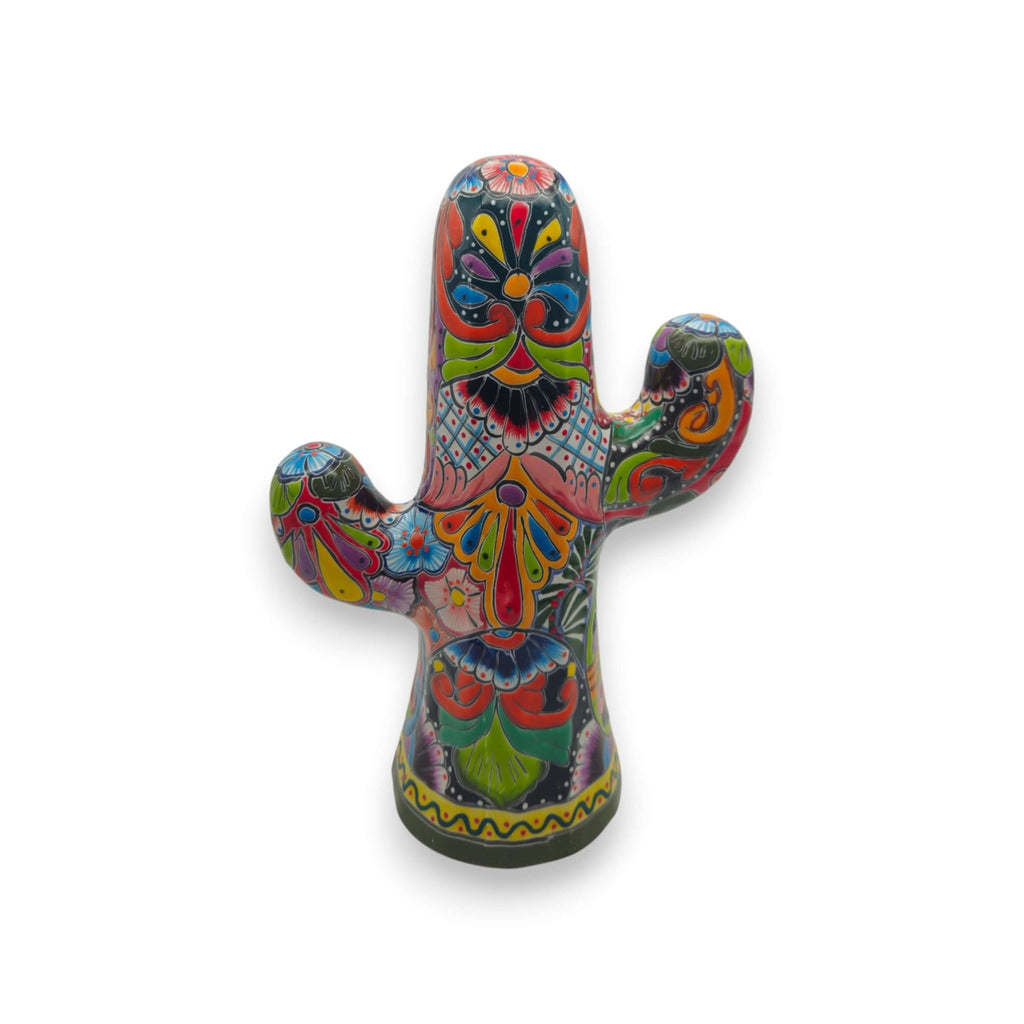 Hand-Painted Talavera Cactus | Vibrant Mexican Ceramic Art Talavera Statue La Vie Bien Hand-Painted Talavera Cactus | Vibrant Mexican Ceramic Art