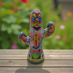 Hand-Painted Talavera Cactus | Vibrant Mexican Ceramic Art Talavera Statue La Vie Bien Hand-Painted Talavera Cactus | Vibrant Mexican Ceramic Art