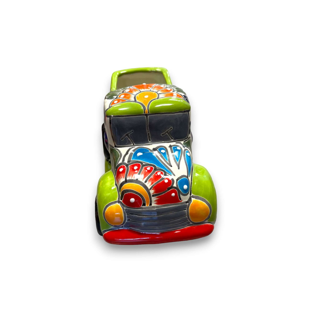 Hand - Painted Talavera Car Planter | Colorful Ceramic Car Statue (Small) Talavera Planter La Vie Bien Hand - Painted Talavera Car Planter | Colorful Ceramic Car Statue (Small)