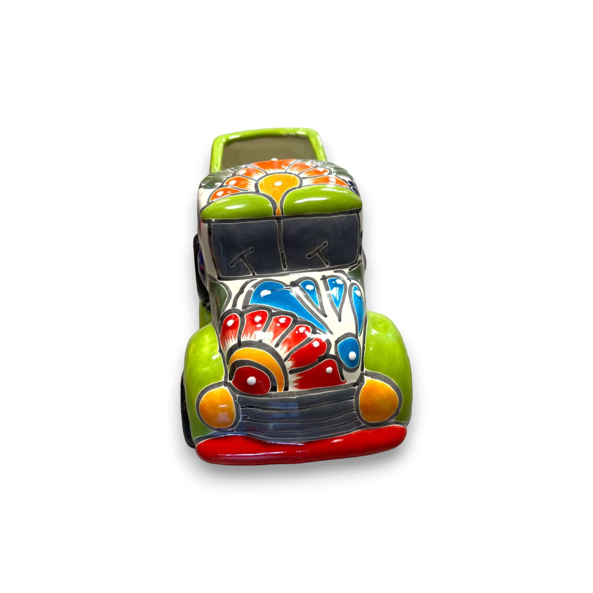 Hand - Painted Talavera Car Planter | Colorful Ceramic Car Statue (Small) Talavera Planter La Vie Bien Hand - Painted Talavera Car Planter | Colorful Ceramic Car Statue (Small)