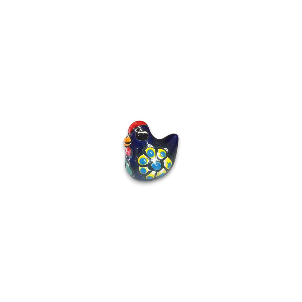 Set of 2 Hand-Painted Talavera Chicken Figurines | Mexican Ceramic Chickens