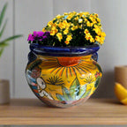 Talavera Flower Pot | Hand-Painted Desert Scene Mexican Planter