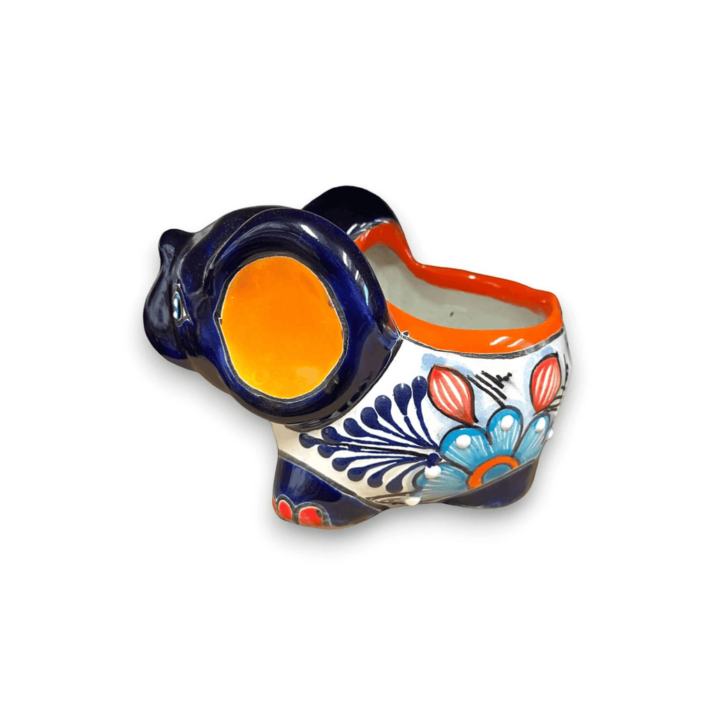 Hand-Painted Talavera Elephant Flower Pot | Colorful Small Talavera Planter Talavera Planter La Vie Bien Hand-Painted Talavera Elephant Flower Pot | Colorful Small Talavera Planter