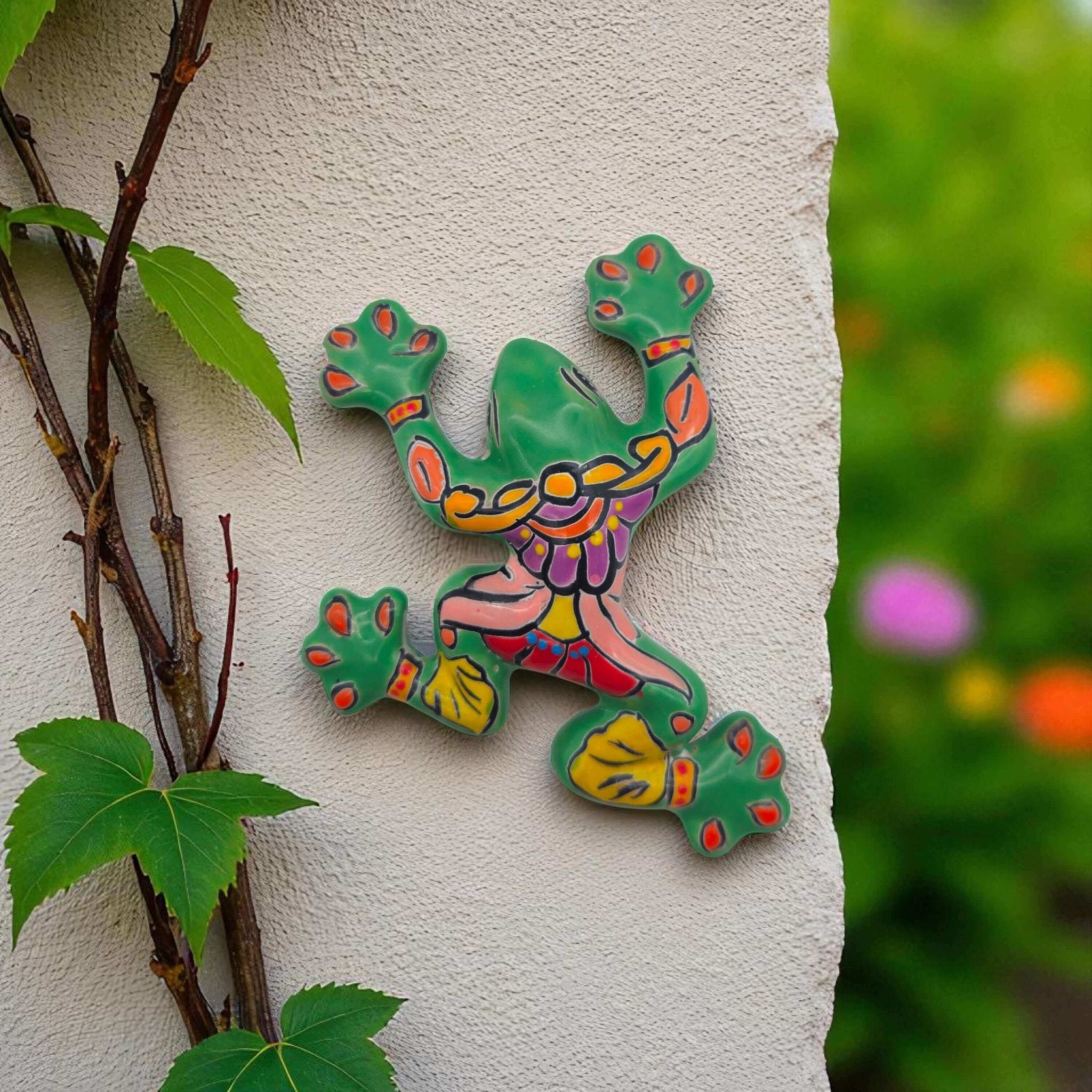 Hand - Painted Talavera Frog | Mexican Wall Art Figurine Talavera Wall Art La Vie Bien Hand - Painted Talavera Frog | Mexican Wall Art Figurine