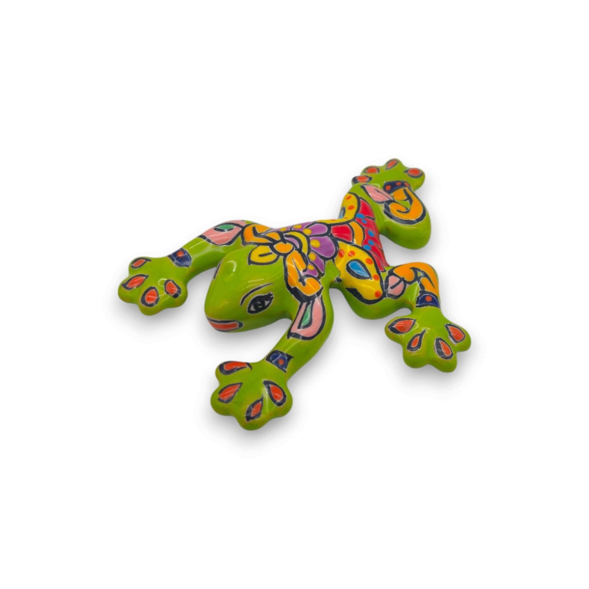 Hand - Painted Talavera Frog | Mexican Wall Art Figurine Talavera Wall Art La Vie Bien Hand - Painted Talavera Frog | Mexican Wall Art Figurine