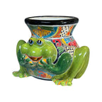 Talavera Frog Planter | Colorful Hand-Painted Mexican Ceramic Pot