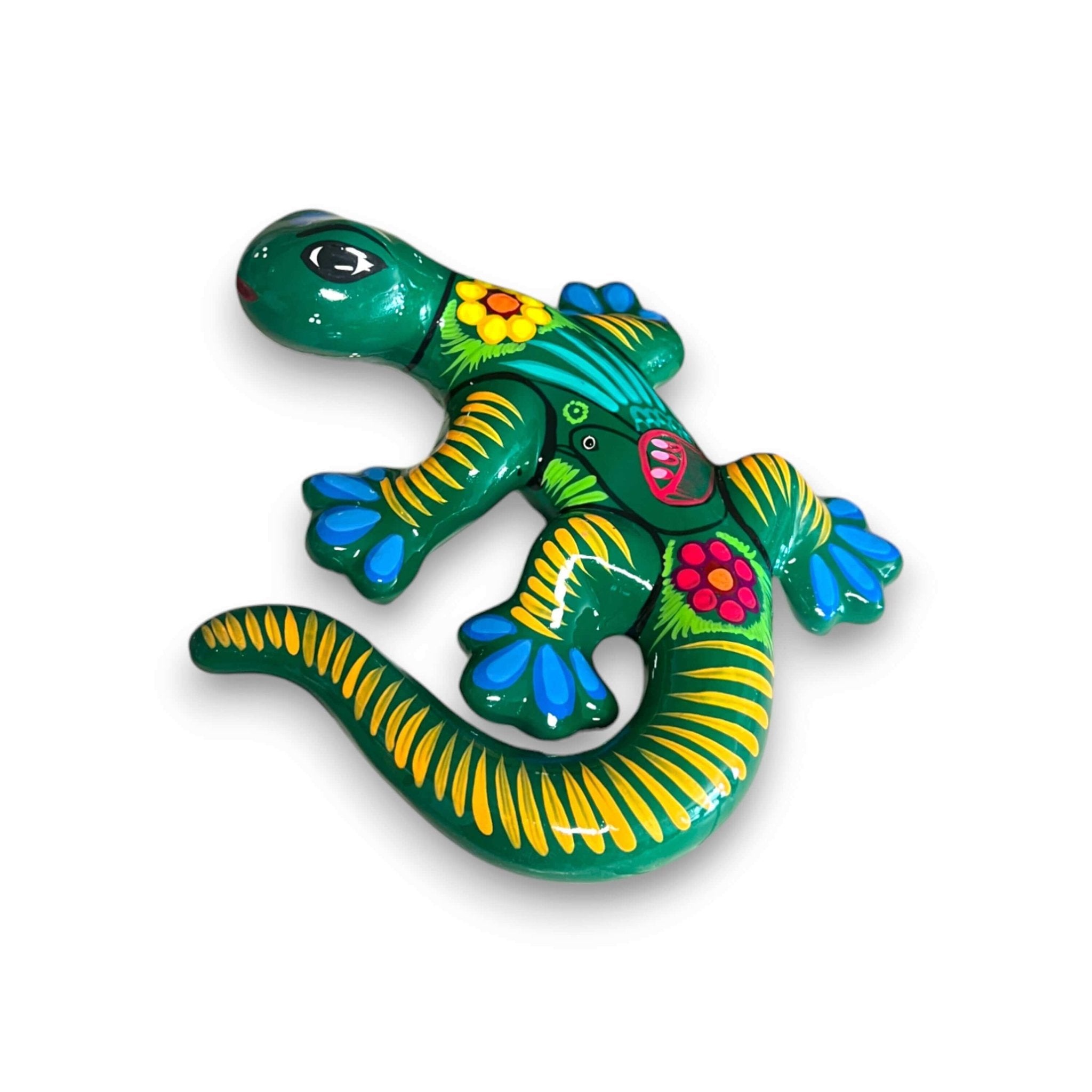 Hand - Painted Talavera Lizard Figurine | Colorful Mexican Wall Decor Guerrero Figurine La Vie Bien Hand - Painted Talavera Lizard Figurine | Colorful Mexican Wall Decor