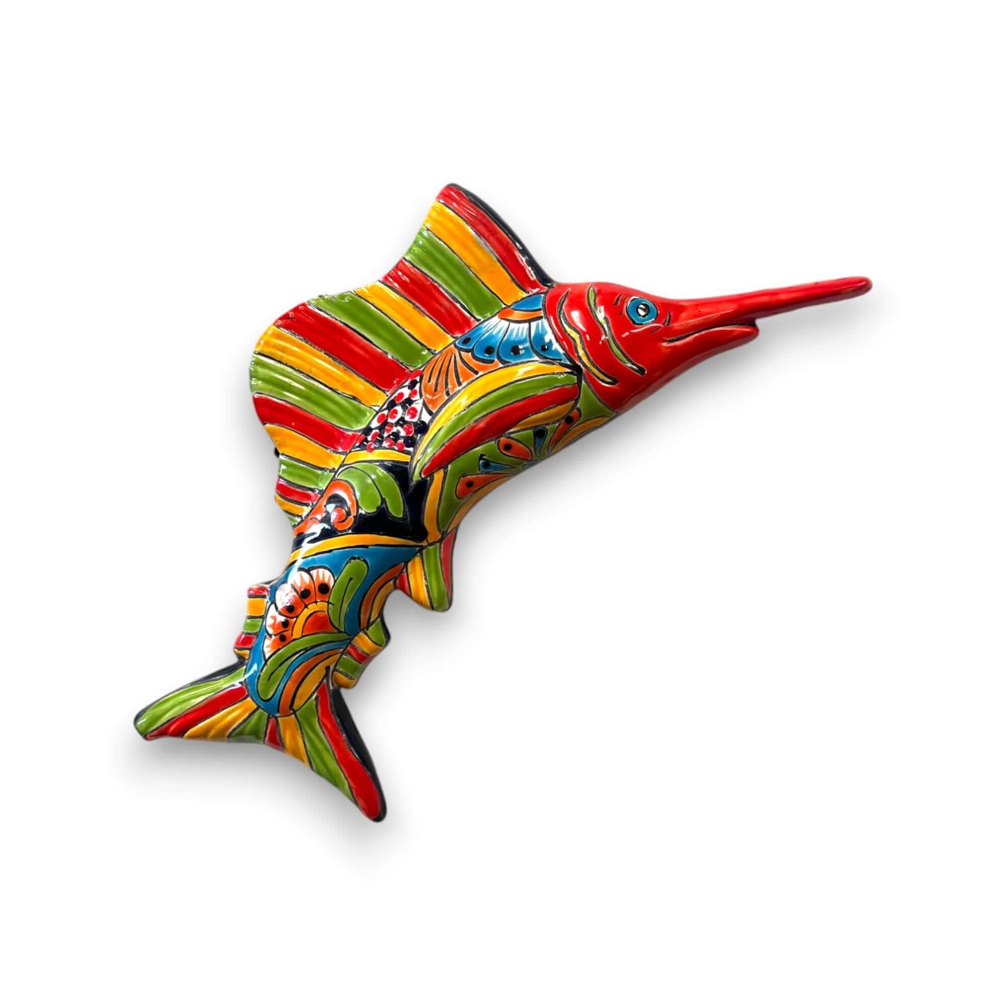 Hand-Painted Talavera Marlin Wall Art | Colorful Sailfish Mexican Decor (Large) Talavera Wall Art La Vie Bien Hand-Painted Talavera Marlin Wall Art | Colorful Sailfish Mexican Decor (Large)