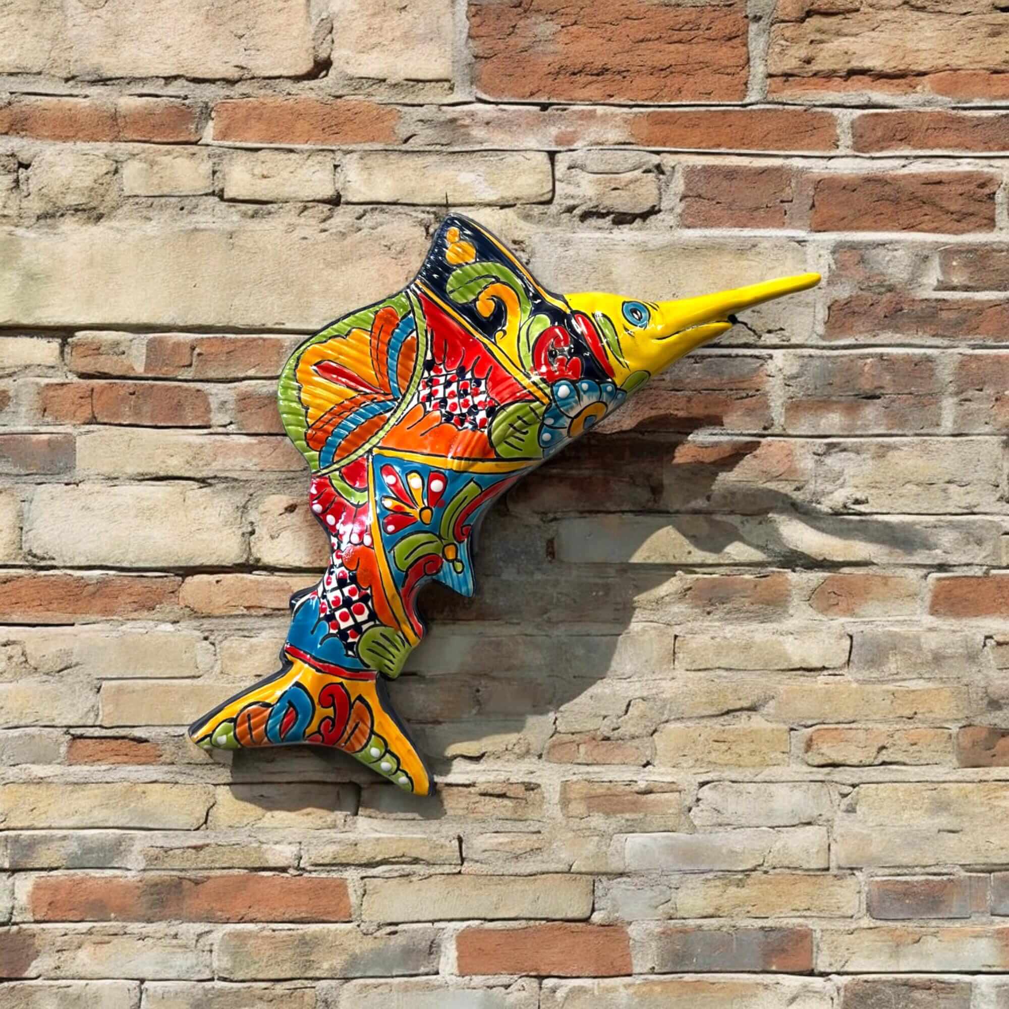 Hand - Painted Talavera Marlin Wall Art | Colorful Sailfish Mexican Decor (Large) Talavera Wall Art La Vie Bien Hand - Painted Talavera Marlin Wall Art | Colorful Sailfish Mexican Decor (Large)