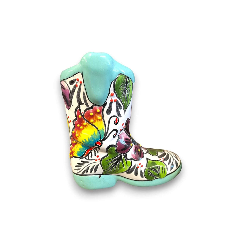 Hand-Painted Talavera Mexican Boot Flower Pot | Colorful Small Talavera Planter Talavera Planter La Vie Bien Hand-Painted Talavera Mexican Boot Flower Pot | Colorful Small Talavera Planter