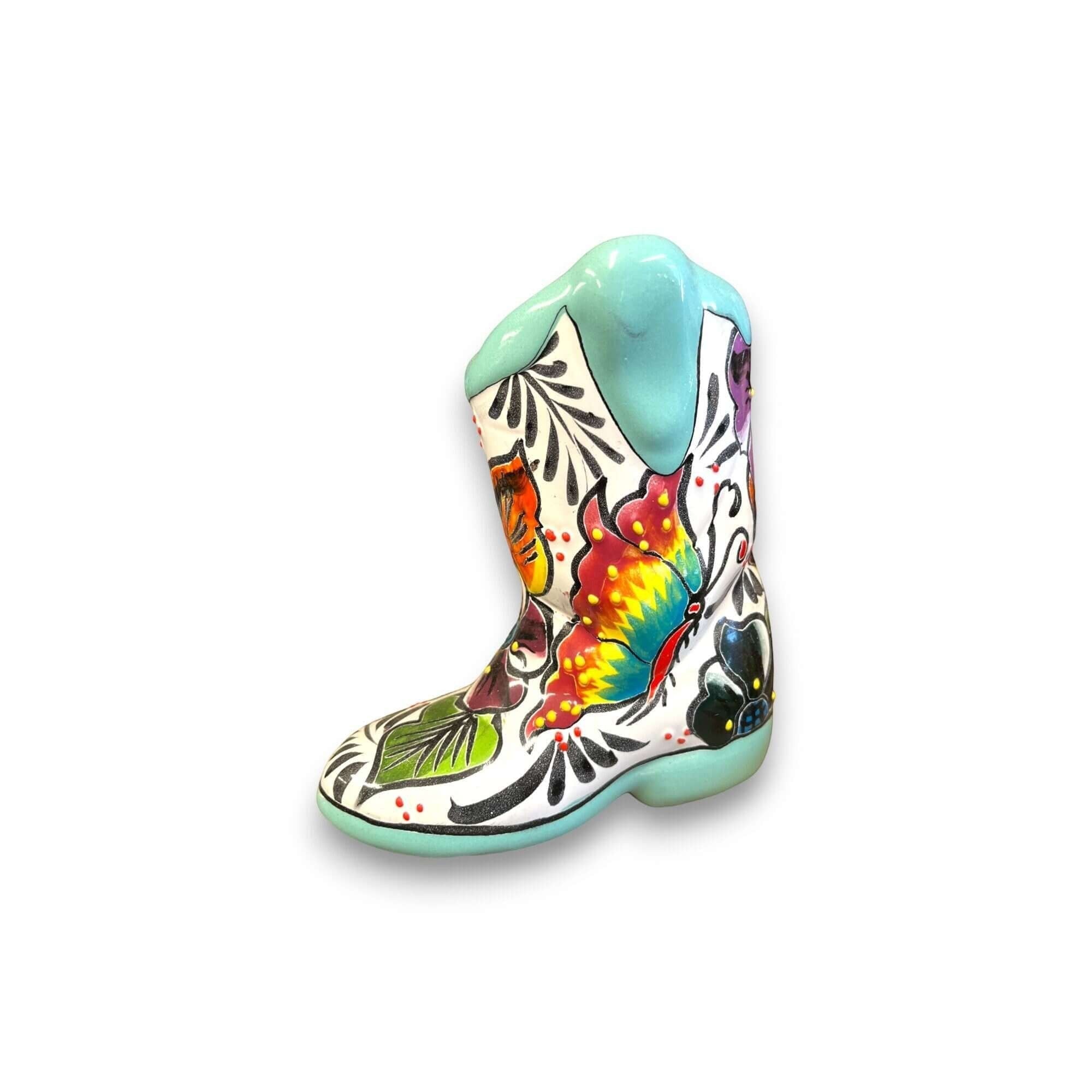 Hand - Painted Talavera Mexican Boot Flower Pot | Colorful Small Talavera Planter Talavera Planter La Vie Bien Hand - Painted Talavera Mexican Boot Flower Pot | Colorful Small Talavera Planter