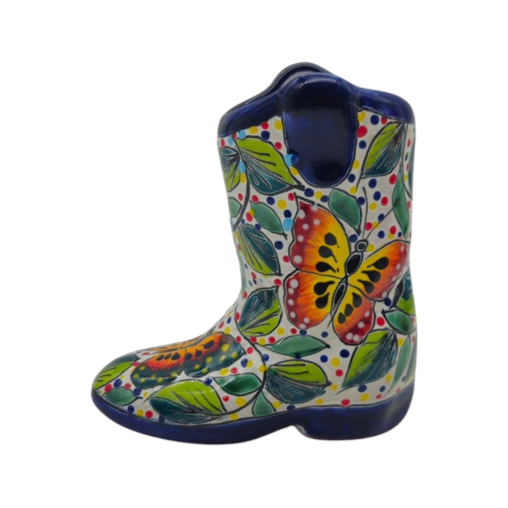 Hand-Painted Talavera Mexican Boot Flower Pot | Colorful Small Talavera Planter Talavera Planter La Vie Bien Hand-Painted Talavera Mexican Boot Flower Pot | Colorful Small Talavera Planter