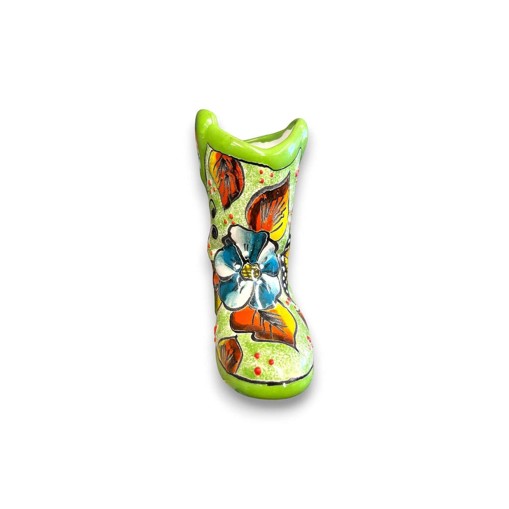 Hand-Painted Talavera Mexican Boot Flower Pot | Colorful Small Talavera Planter Talavera Planter La Vie Bien Hand-Painted Talavera Mexican Boot Flower Pot | Colorful Small Talavera Planter